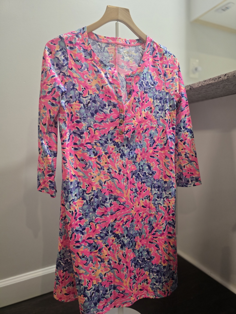 NWT Lilly Pulitzer Banyan Dress S Coco Coral Crab Pima Cotton $98